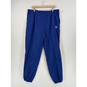 Vintage Puma Track Pants Y2K Mens Large Blue Windbreaker Sweatpants Athletic NEW